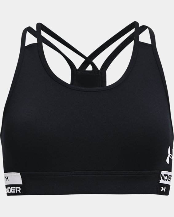 Girls' HeatGear® Armour Sports Bra, Black, pdpMainDesktop image number 0
